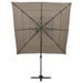 Parasol à 4 niveaux avec mât en aluminium Taupe 250x250 cm - Photo n°3