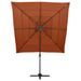 Parasol à 4 niveaux avec mât en aluminium Terre cuite 250x250cm - Photo n°3