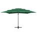 Parasol à 4 niveaux avec mât en aluminium Vert 250x250 cm - Photo n°3