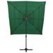 Parasol à 4 niveaux avec mât en aluminium Vert 250x250 cm - Photo n°4