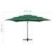 Parasol à 4 niveaux avec mât en aluminium Vert 250x250 cm - Photo n°9