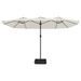 Parasol à double tête avec LED blanc sable 449x245 cm - Photo n°5