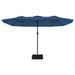 Parasol à double tête avec LED bleu azuré 449x245 cm - Photo n°5