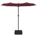 Parasol à double tête avec LED rouge bordeaux 316x240 cm - Photo n°4