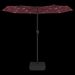 Parasol à double tête avec LED rouge bordeaux 316x240 cm - Photo n°6
