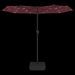 Parasol à double tête avec LED rouge bordeaux 316x240 cm - Photo n°6