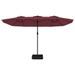 Parasol à double tête avec LED rouge bordeaux 449x245 cm - Photo n°5