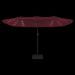 Parasol à double tête avec LED rouge bordeaux 449x245 cm - Photo n°6