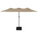 Parasol à double tête avec LED taupe 449x245 cm - Photo n°4