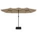 Parasol à double tête avec LED taupe 449x245 cm - Photo n°5