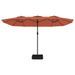 Parasol à double tête avec LED terre cuite 449x245 cm - Photo n°5