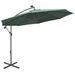 Parasol avec éclairage LED 300 cm Poteau en métal Vert - Photo n°4