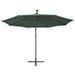 Parasol avec éclairage LED 300 cm Poteau en métal Vert - Photo n°6