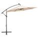 Parasol avec éclairage LED 300cm Poteau en métal Sable - Photo n°6