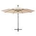 Parasol avec éclairage LED 300cm Poteau en métal Sable - Photo n°7