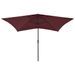 Parasol avec LED et mât en acier Rouge bordeaux 2x3 m - Photo n°4