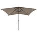 Parasol avec LED et mât en acier Taupe 2x3 m - Photo n°4