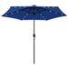 Parasol avec LED et mât en aluminium 270 cm Bleu azuré - Photo n°1