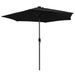 Parasol avec LED et mât en aluminium 270 cm Noir - Photo n°4