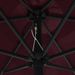 Parasol avec LED et mât en aluminium 270 cm Rouge bordeaux - Photo n°2