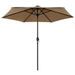 Parasol avec LED et mât en aluminium 270 cm Taupe - Photo n°3