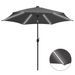 Parasol avec LED et mât en aluminium 300 cm Anthracite - Photo n°1