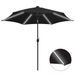 Parasol avec LED et mât en aluminium 300 cm Noir - Photo n°1