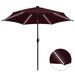 Parasol avec LED et mât en aluminium 300 cm Rouge bordeaux - Photo n°1