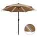 Parasol avec LED et mât en aluminium 300 cm Taupe - Photo n°1