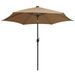 Parasol avec LED et mât en aluminium 300 cm Taupe - Photo n°3