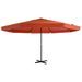 Parasol avec mât en aluminium 500 cm Terre cuite - Photo n°1