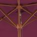 Parasol avec mât en bois 150 x 200 cm Bordeaux - Photo n°2