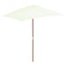 Parasol avec mât en bois 150 x 200 cm Sable - Photo n°1