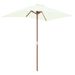 Parasol avec mât en bois 150 x 200 cm Sable - Photo n°5