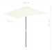Parasol avec mât en bois 150 x 200 cm Sable - Photo n°8