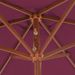 Parasol avec mât en bois 270 cm Bordeaux - Photo n°2