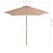 Parasol avec mât en bois 270 cm Taupe - Photo n°6