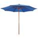 Parasol avec mât en bois 300x258 cm Bleu - Photo n°1