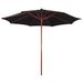Parasol avec mât en bois 300x258 cm Noir - Photo n°1