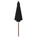 Parasol avec mât en bois 300x258 cm Noir - Photo n°3