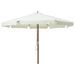 Parasol avec mât en bois 330 cm Blanc sable - Photo n°1