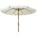 Parasol avec mât en bois 330 cm Blanc sable - Photo n°3