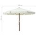 Parasol avec mât en bois 330 cm Blanc sable - Photo n°5