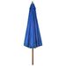 Parasol avec mât en bois 330 cm Bleu azuré - Photo n°4