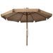 Parasol avec mât en bois 330 cm Taupe - Photo n°3