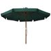 Parasol avec mât en bois 330 cm Vert - Photo n°3