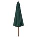 Parasol avec mât en bois 330 cm Vert - Photo n°4