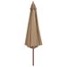 Parasol avec mât en bois 350 cm Taupe - Photo n°3