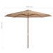 Parasol avec mât en bois 350 cm Taupe - Photo n°4