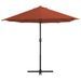 Parasol avec poteau en aluminium 460 x 270 cm Terre cuite - Photo n°3